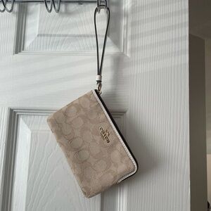 Coach Beige Wristlet